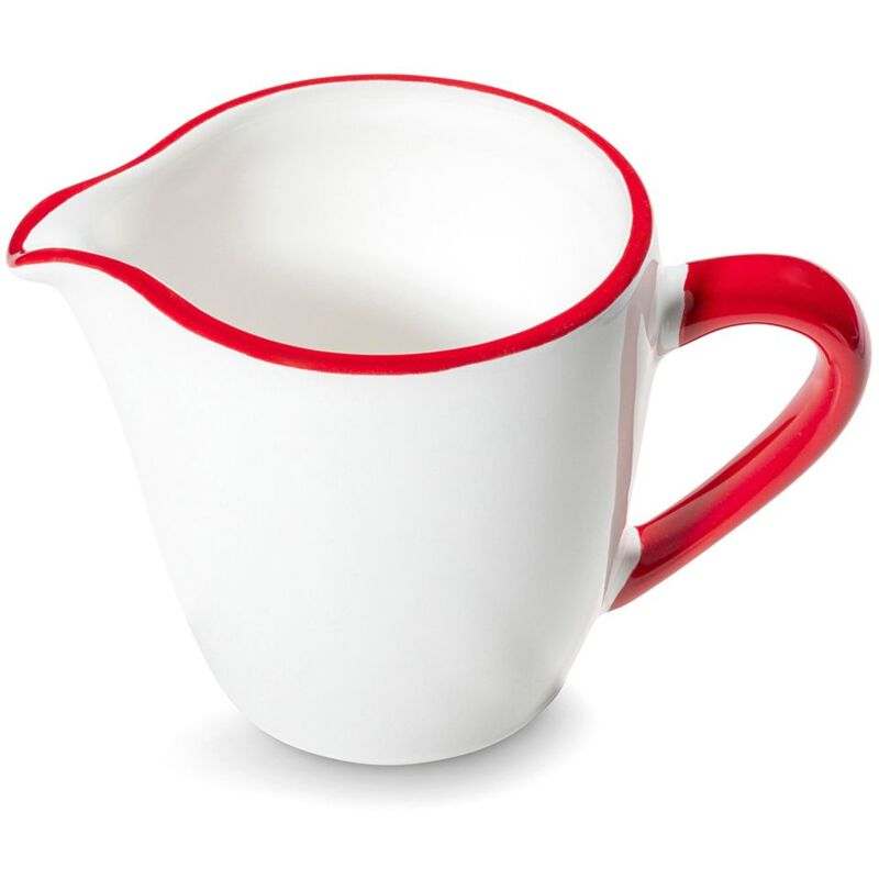 foto del prodotto gmundner keramik ceramica gmundner con bordo rosso rubino, versatore per latte gourmet 0,2l 