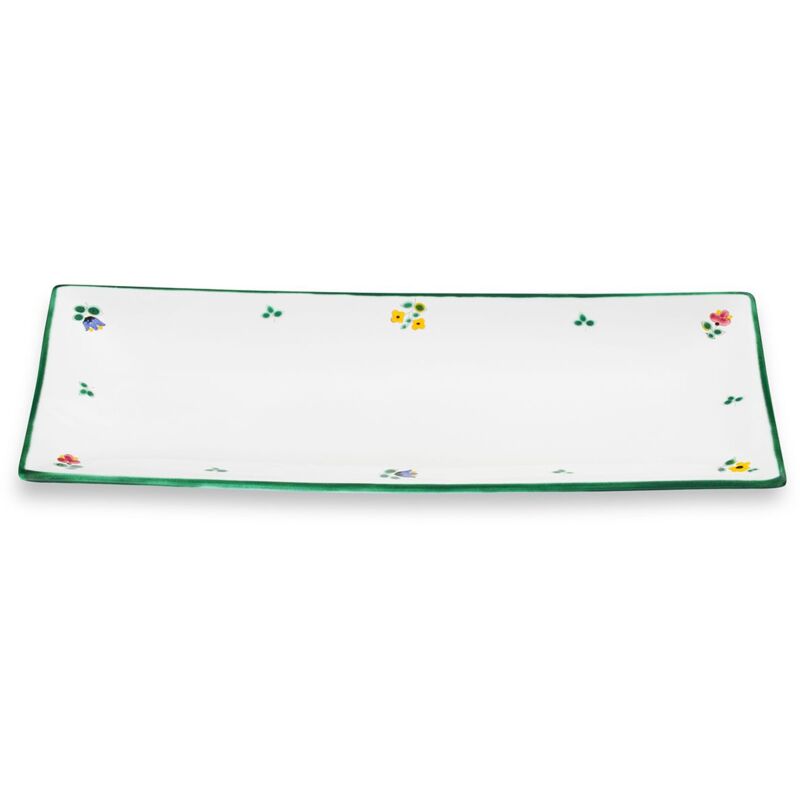 foto del prodotto gmundner keramik ceramica gmundner fiori sparsi, piatto rettangolare 36x15 cm 