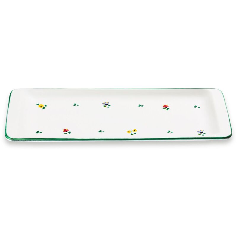 foto del prodotto gmundner keramik ceramica gmundner fiori sparsi, piatto stollen 42 x 16 cm