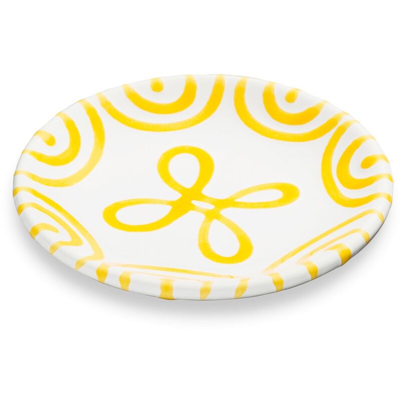 foto del prodotto gmundner keramik ceramica gmundner giallo fiammato, piattino moka 11 cm 