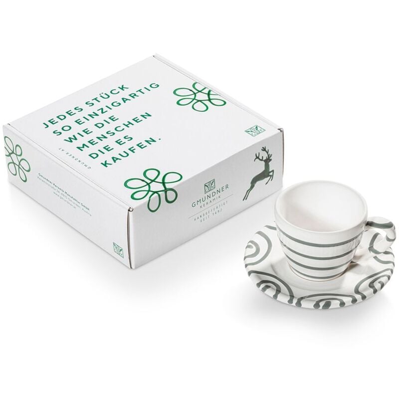 foto del prodotto gmundner keramik ceramica gmundner grigio fiammato espresso per te 2 pezzi in confezione regalo