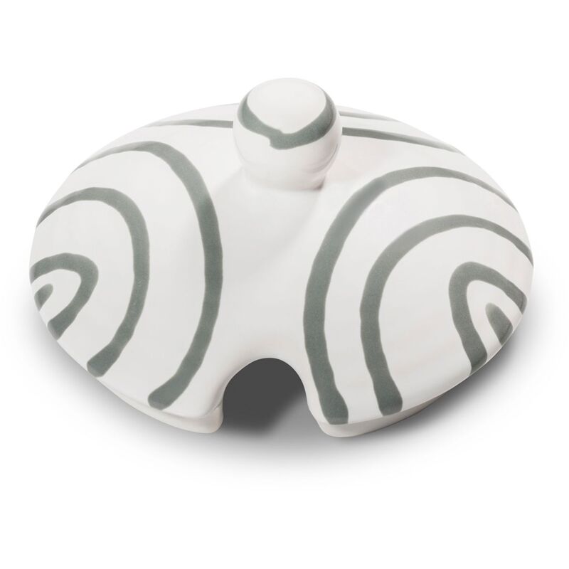 foto del prodotto gmundner keramik ceramica gmundner grigio fiammato, parte superiore zuccheriera con intaglio