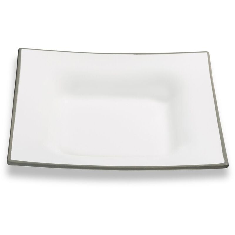 foto del prodotto gmundner keramik ceramica gmundner orlo grigio, piatto fondo trend 20x20 cm 