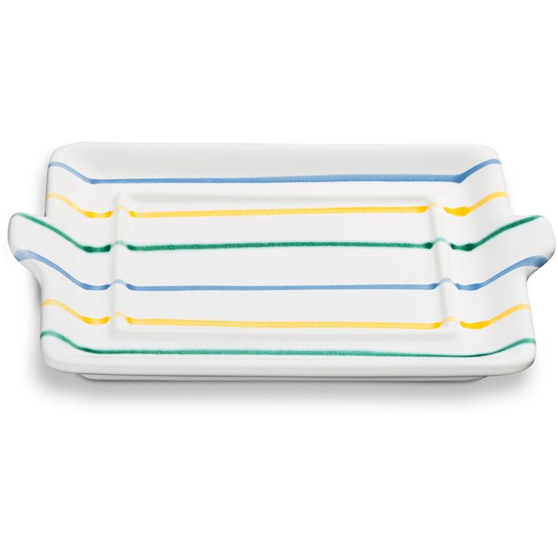 foto del prodotto gmundner keramik ceramica gmundner piatto da burro colorato e fiammato, parte inferiore