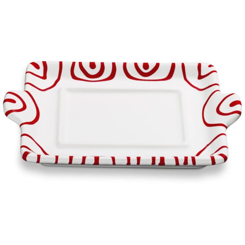 foto del prodotto gmundner keramik ceramica gmundner rosso fiammato, parte inferiore del piatto da burro