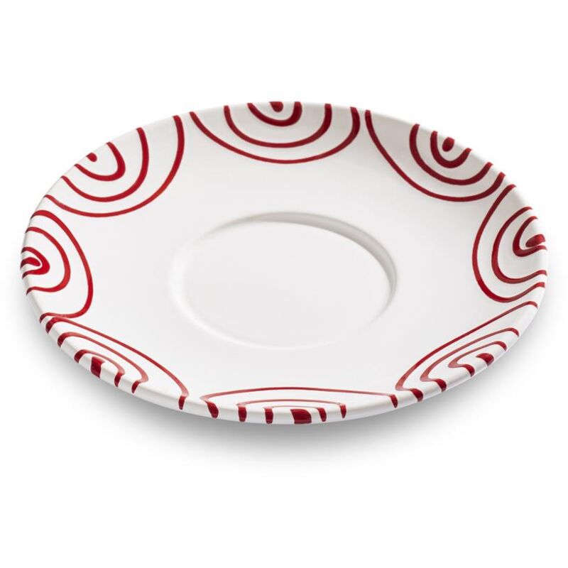 foto del prodotto gmundner keramik ceramica gmundner rosso fiammato, piattino tazza da t maxima 18cm 