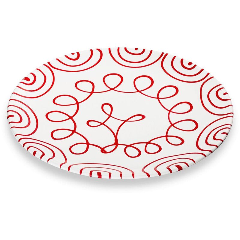 foto del prodotto gmundner keramik ceramica gmundner rosso fiammato, piatto da portata coppa 28 cm 