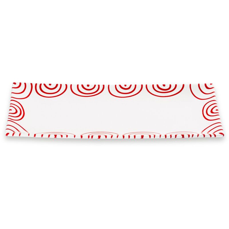 foto del prodotto gmundner keramik ceramica gmundner rosso fiammato, piatto rettangolare 36x15cm 