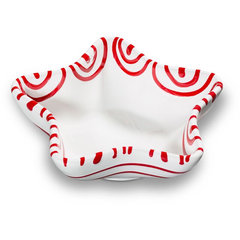 foto del prodotto gmundner keramik ciotola a forma di stella in ceramica gmundner rosso fiammato l 14cm 