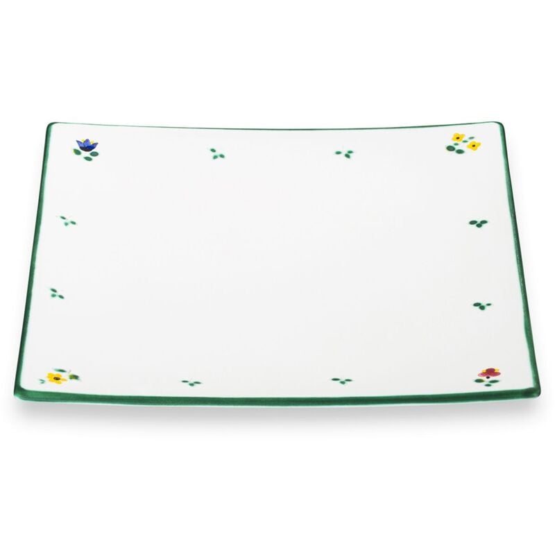 foto del prodotto gmundner keramik fiori sparsi, piatto da pranzo trend 26x26cm 