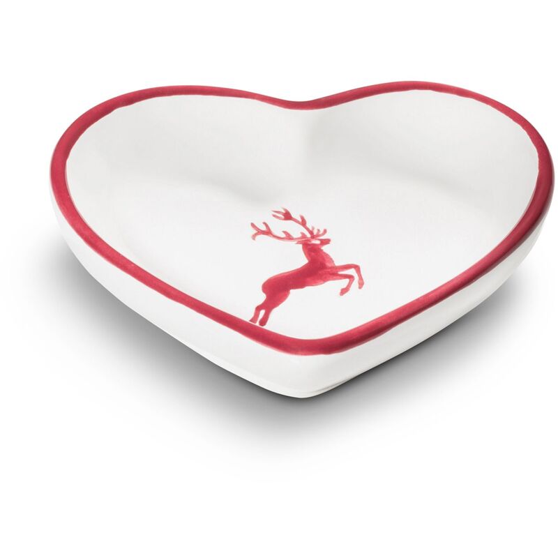 foto del prodotto gmundner keramik gmundner ceramica bordeauxr. cervo, ciotola a forma di cuore l10cm 