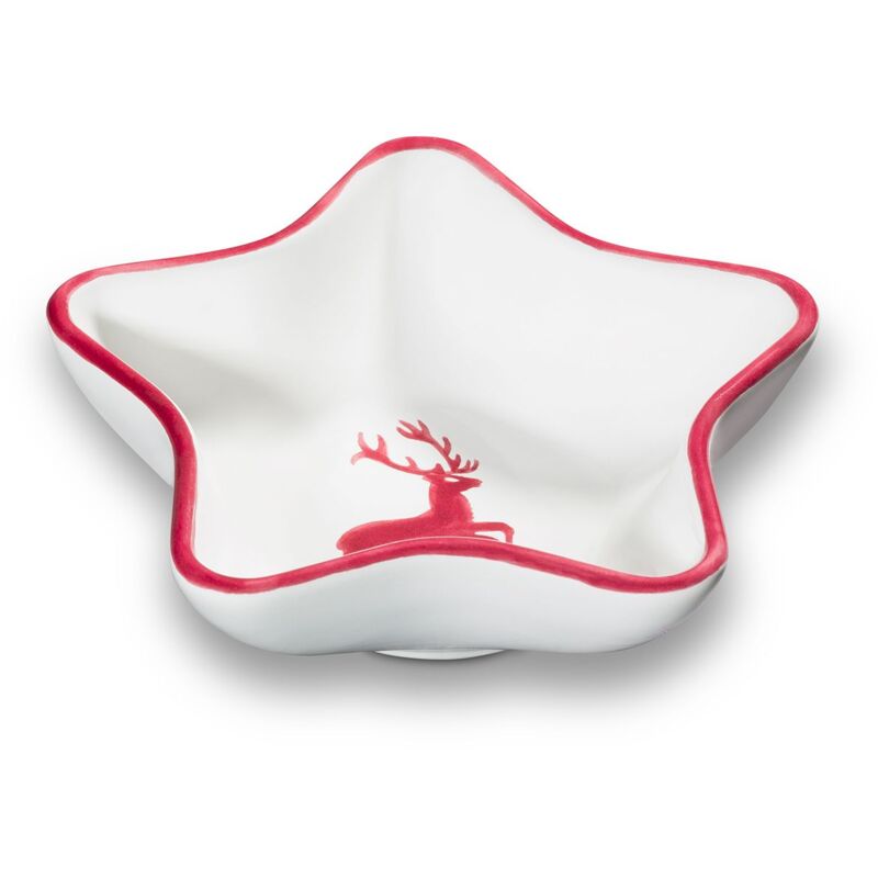 foto del prodotto gmundner keramik gmundner ceramica bordeauxr. cervo, ciotola a stella l 14 cm 