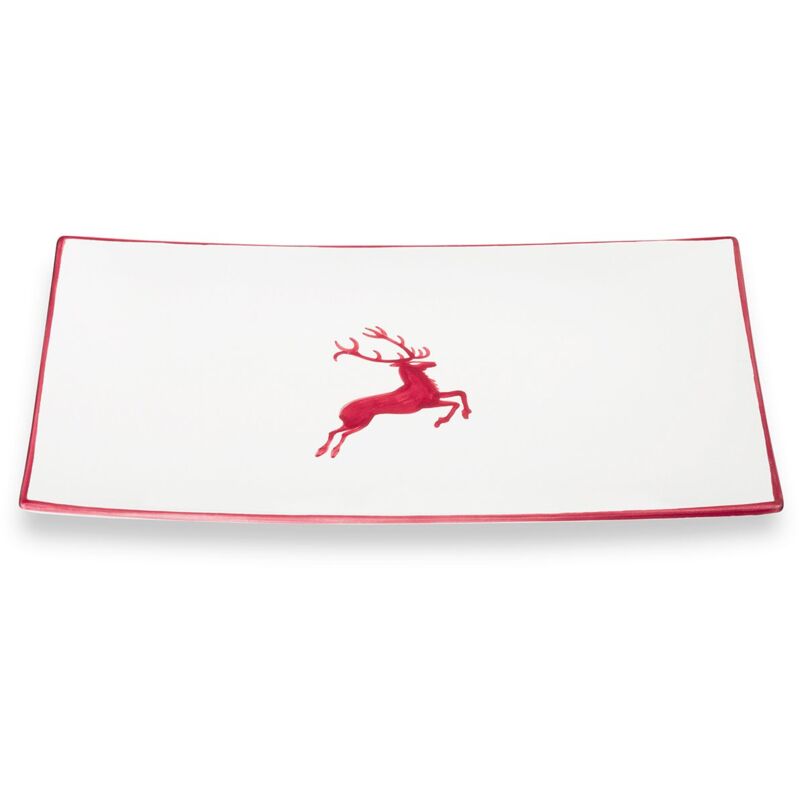 foto del prodotto gmundner keramik gmundner ceramica bordeauxr. cervo, piatto rettangolare 30x20 cm 