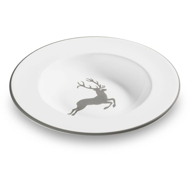 foto del prodotto gmundner keramik gmundner ceramics cervo grigio piatto fondo gourmet 24 cm 