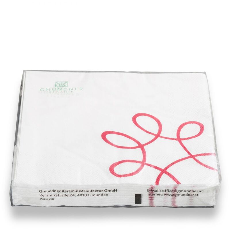 foto del prodotto gmundner keramik gmundner ceramics pur tovaglioli rossi fiammati 3pz 20pz 33x33cm