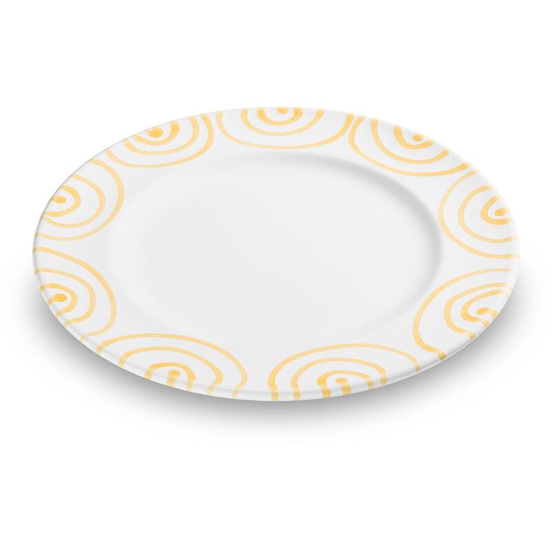 foto del prodotto gmundner keramik gmundner ceramics yellow flamed, piatto da dessert gourmet 22 cm 