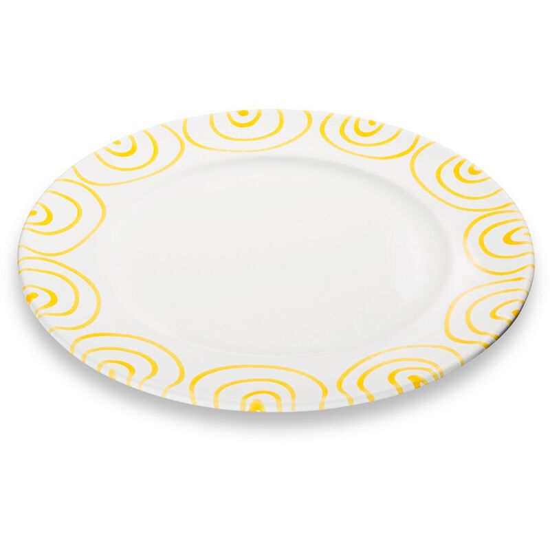 foto del prodotto gmundner keramik gmundner ceramics yellow flamed, piatto da pranzo gourmet 29 cm 