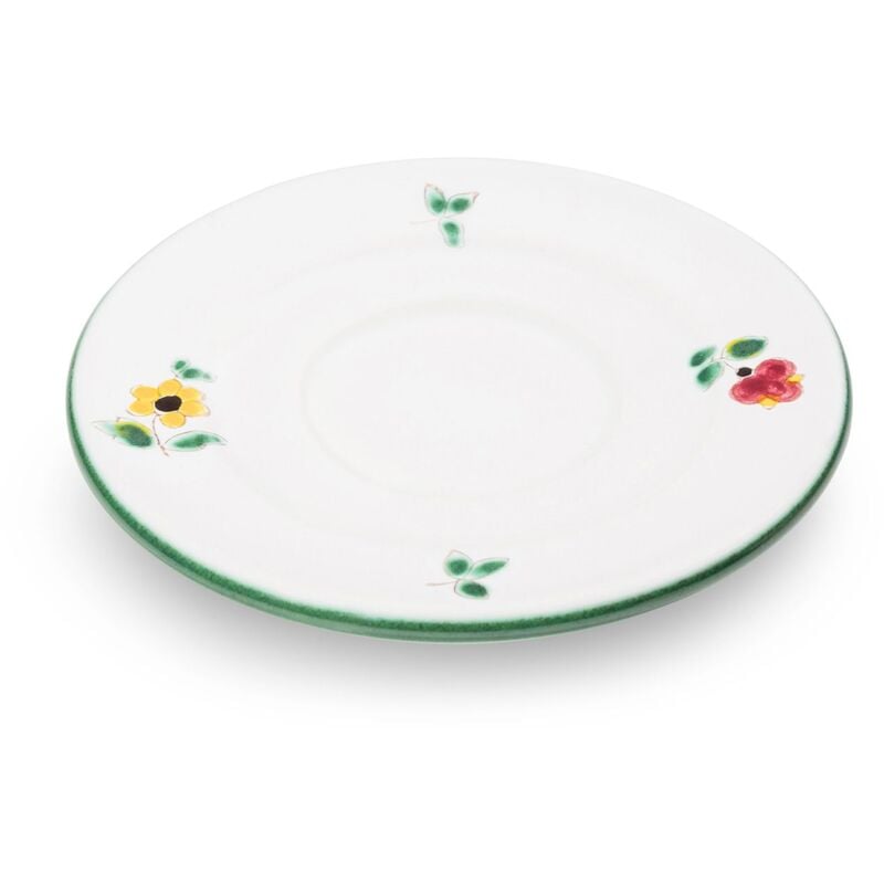 foto del prodotto gmundner keramik piattino espresso gmundner in ceramica con fiori sparsi 11 cm 