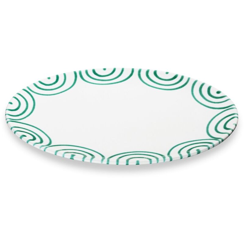foto del prodotto gmundner keramik piatto ovale fiammato verde della ceramica gmundner 28x21cm 