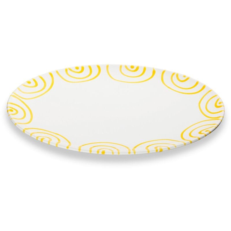 foto del prodotto gmundner keramik piatto ovale in ceramica gmundner giallo fiammato 28x21 cm 