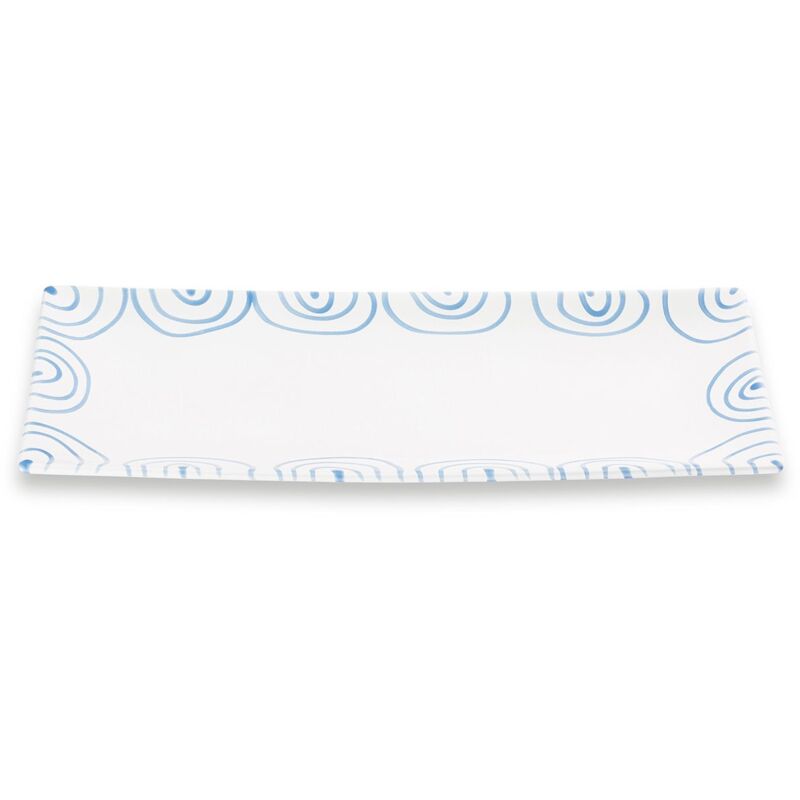 foto del prodotto gmundner keramik piatto rettangolare in ceramica gmundner blu fiammato 36x15 cm 