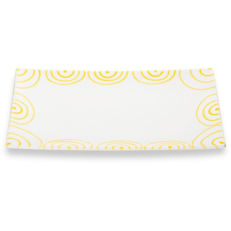 foto del prodotto gmundner keramik piatto rettangolare in ceramica gmundner giallo fiammato 30x20cm 