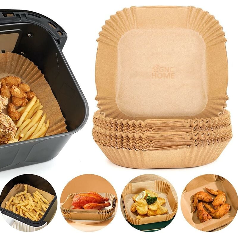 foto del prodotto gnc home carta per friggitrice ad aria e forno confezione da 100 pezzi di carta forno antiaderente usa e getta da 20 cm offerta esclusiva
