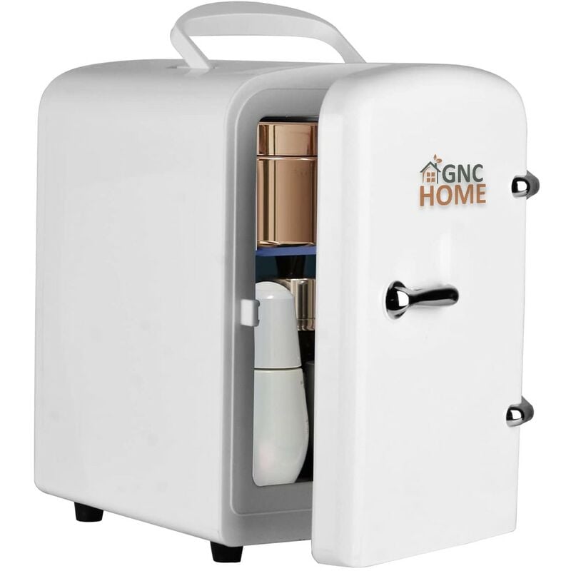 foto del prodotto gnc home mini frigo bianco da 4 litri per trucco cura della pelle e auto raffreddamento e riscaldamento offerta esclusiva