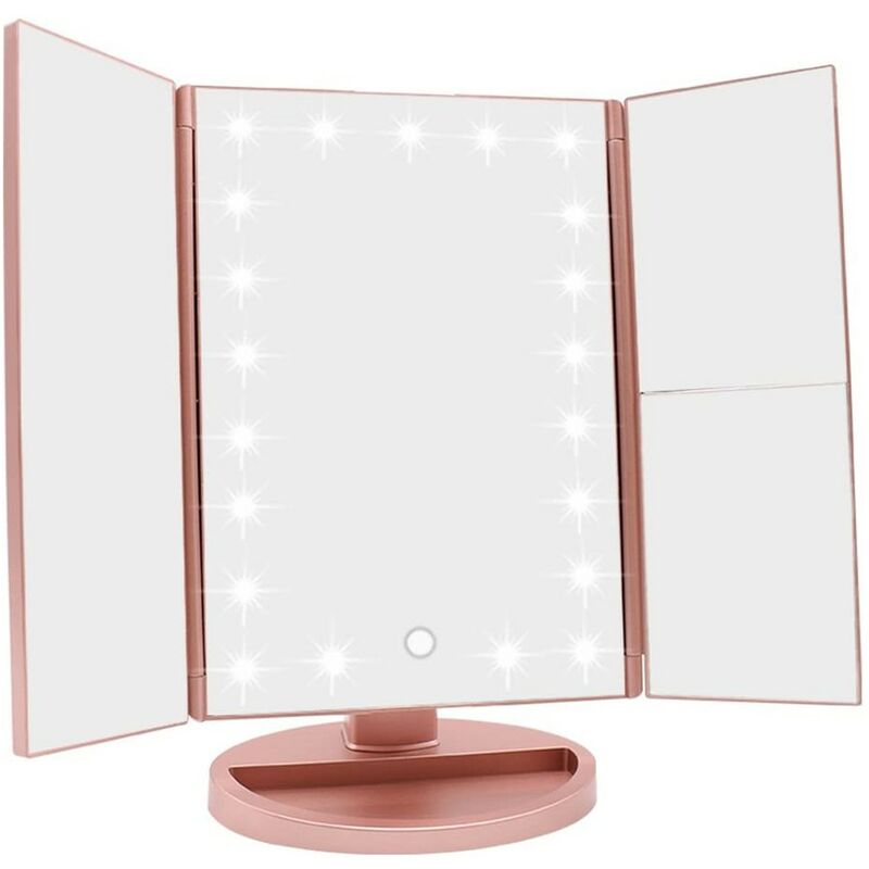 foto del prodotto gnc home specchio per il trucco con led e ingrandimento x1 x2 x3 pieghevole e con touch screen ideale per uomini e donne offerta esclusiva