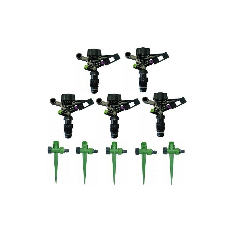 foto del prodotto gncgarden confezione da 5 irrigatori circolari da 1 2 pi 5 punte porta irrigatore. offerta esclusiva