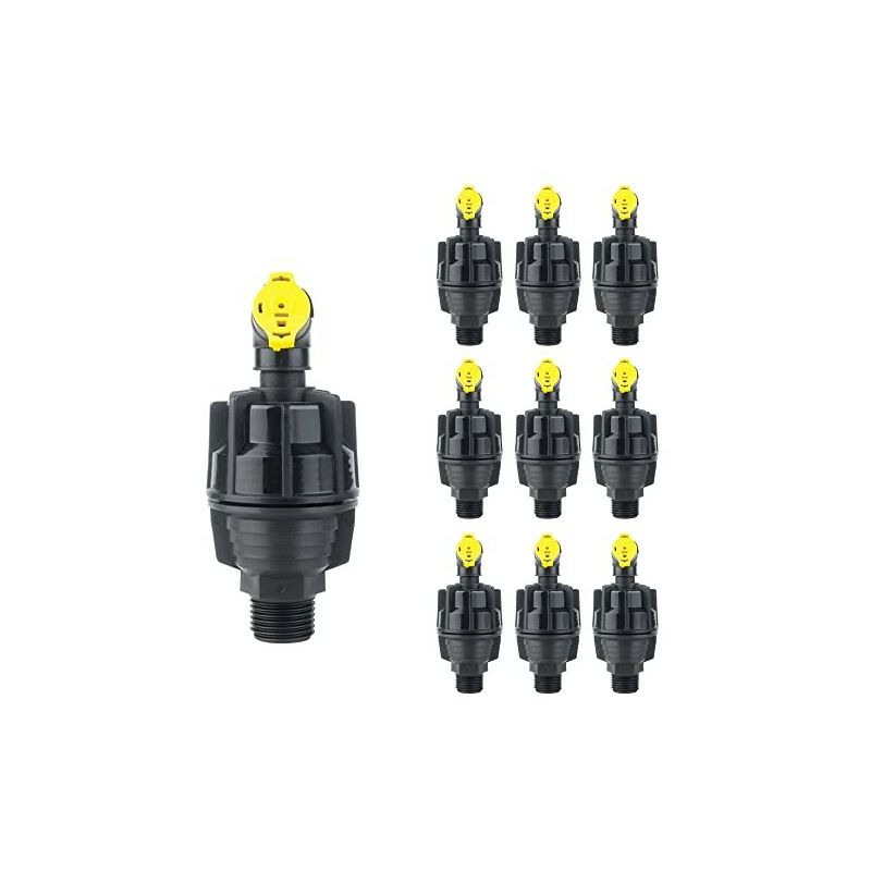 foto del prodotto gncgarden irrigatore rotante per irrigazione super 10, irrigatore con ugello circolare giallo maschio da 1 2 . confezione da 10 unit . offerta