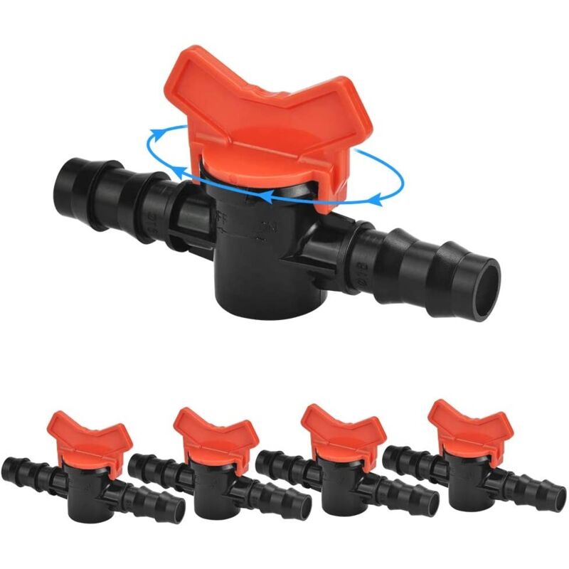 foto del prodotto gncgarden v lvula de interruptor de riego por goteo 1 2 para tubo de riego de 16 mm, llave de paso pack 5 unidades. offerta esclusiva