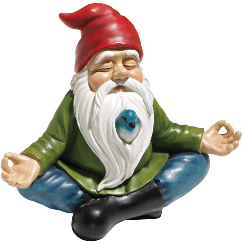 foto del prodotto gnomo da giardino zen statua, poliresina, a colori, 20,25 cm design toscano