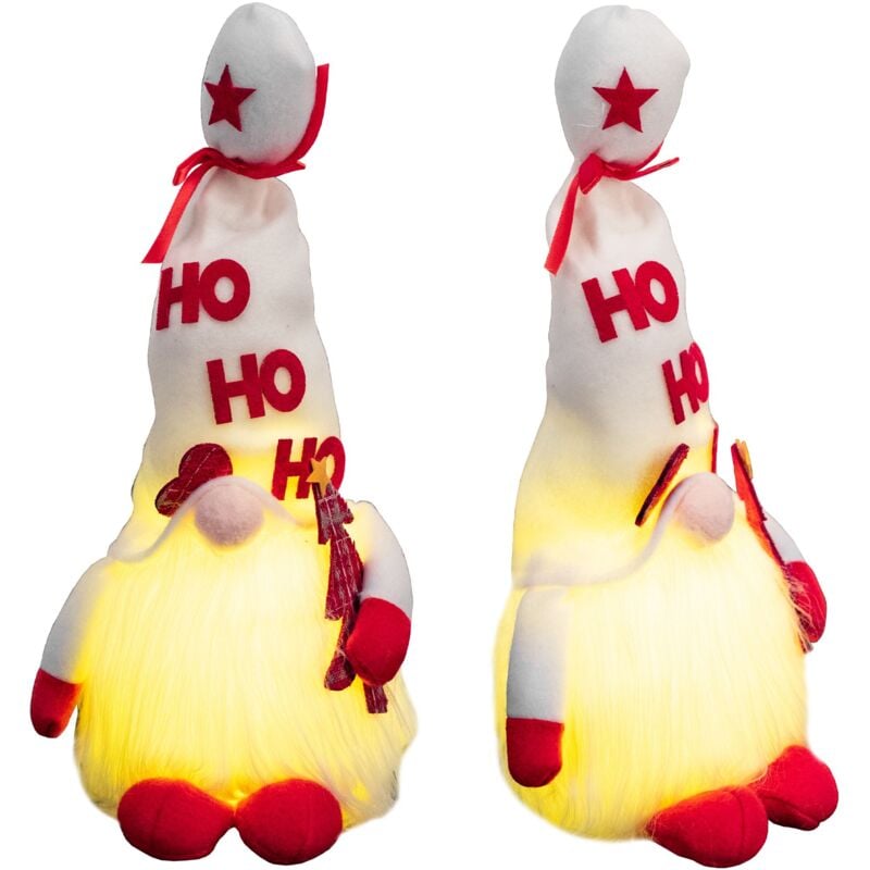 foto del prodotto gnomo di natale led yx058 36cm bianco
