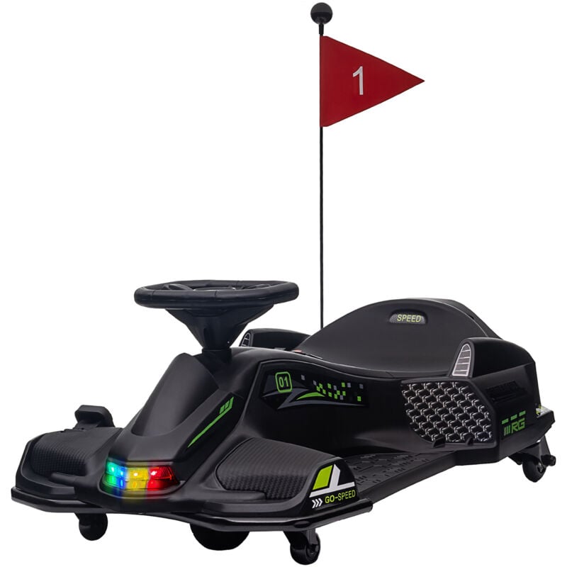 foto del prodotto go kart per bambini elettrico et 8 12 anni velocit 3 8 km h nero homcom