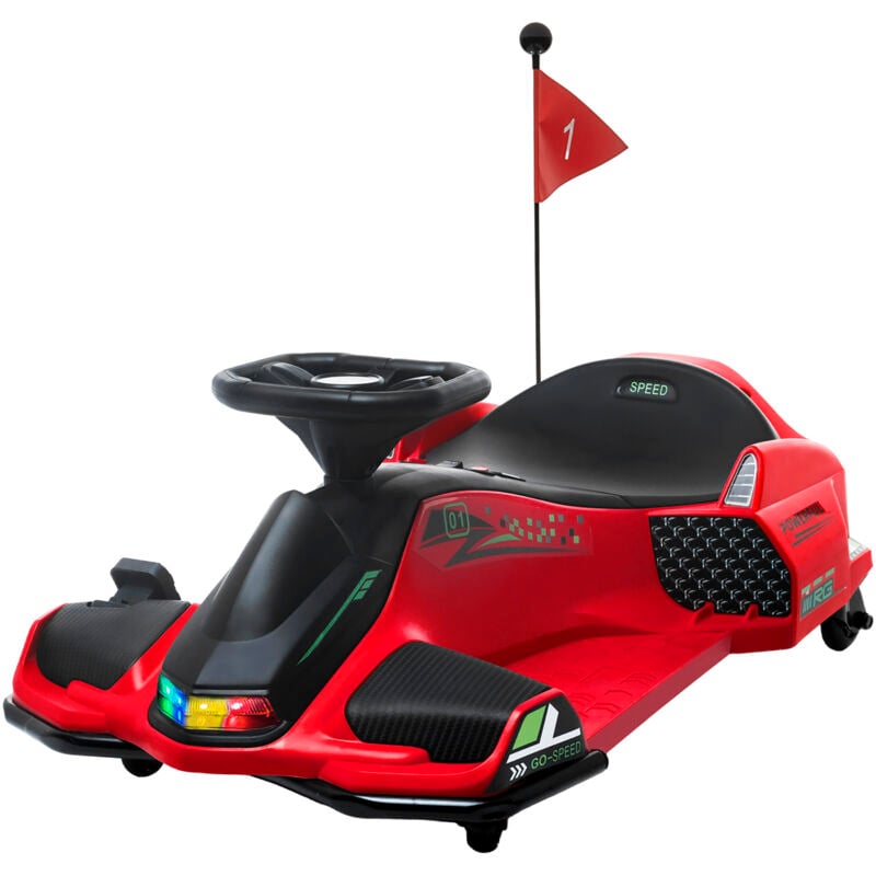 foto del prodotto go kart per bambini elettrico et 8 12 anni velocit 3 8 km h rosso homcom