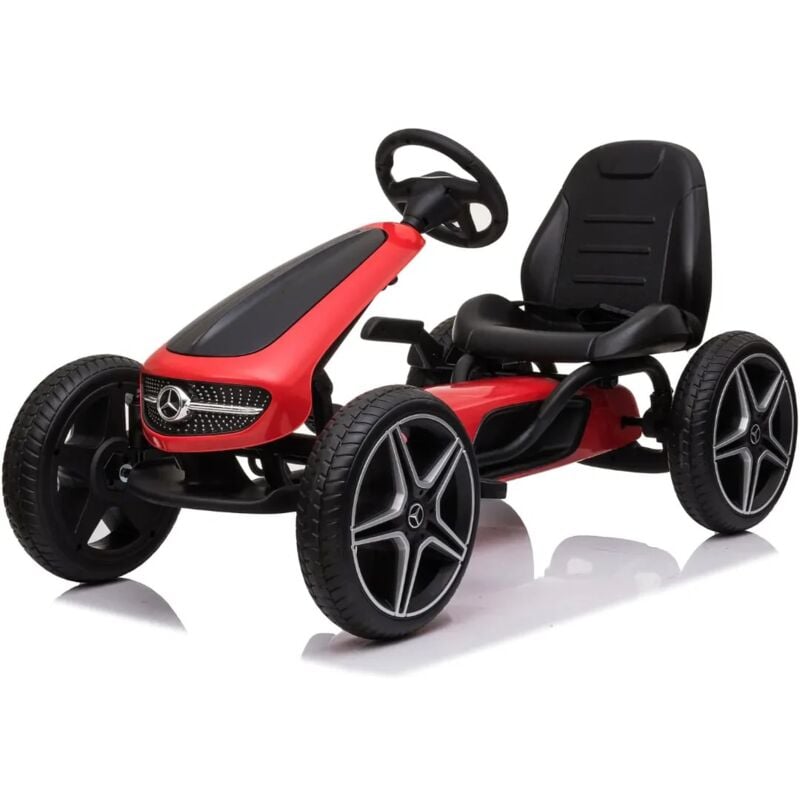 foto del prodotto go kart per bambini mercedes 3 a 7 anni ruote in eva rosso