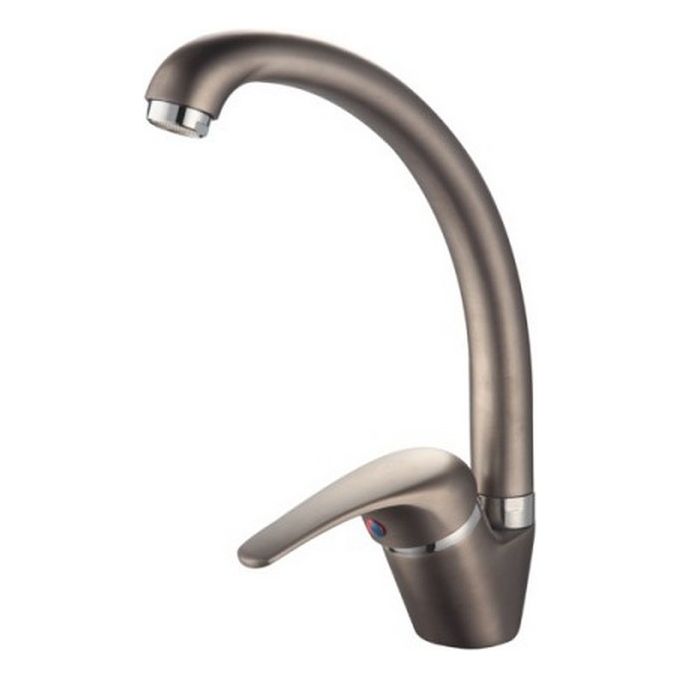 foto del prodotto go plast sei miscelatore lavello monoforo canna alta colore satinato