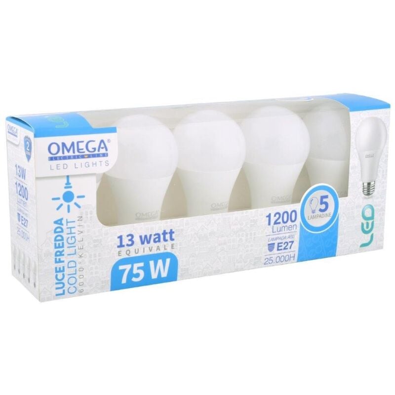 foto del prodotto goccia led 5pz 6000k 1200lm e27