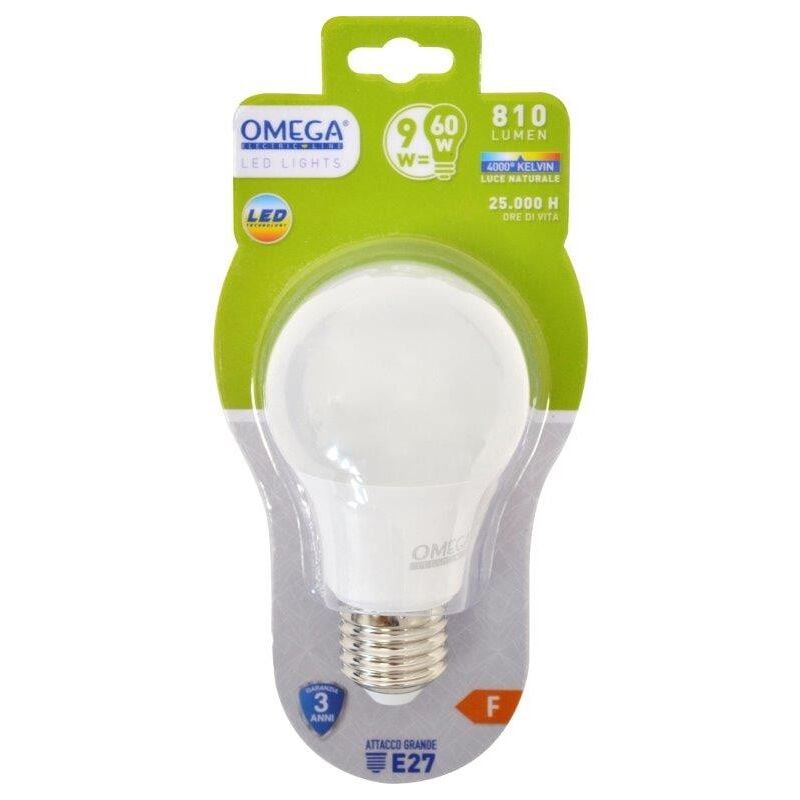 foto del prodotto goccia led a60 9w e27 4000k