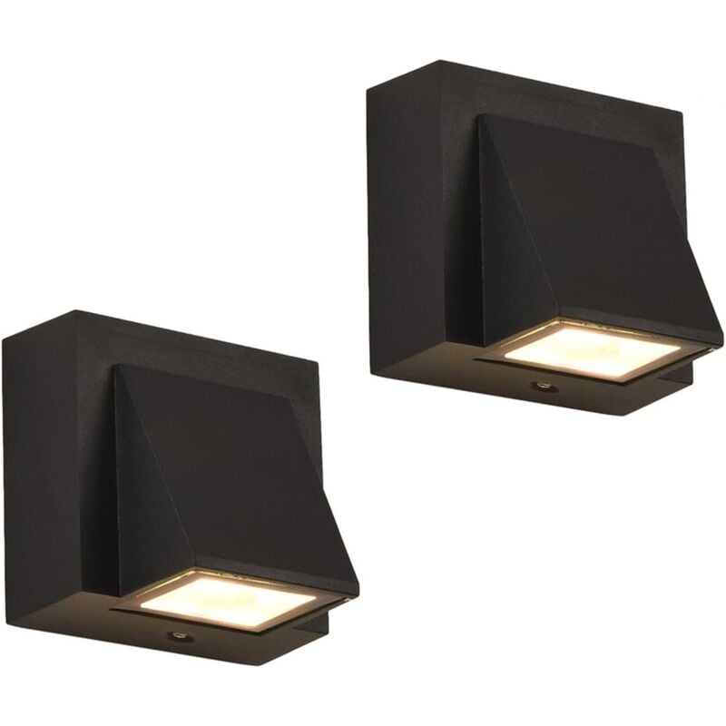 foto del prodotto goeco 2 pezzi applique da esterno impermeabile ip65 lampada da parete a led bianco caldo 3000k per ingresso cortile giardino terrazza balcone garage