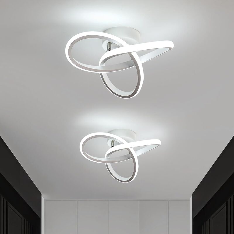 foto del prodotto goeco 2 pezzi plafoniera led 22w design moderno bianco freddo 6000k lampada a soffitto per cucina sala da pranzo camera da letto corridoio ingresso