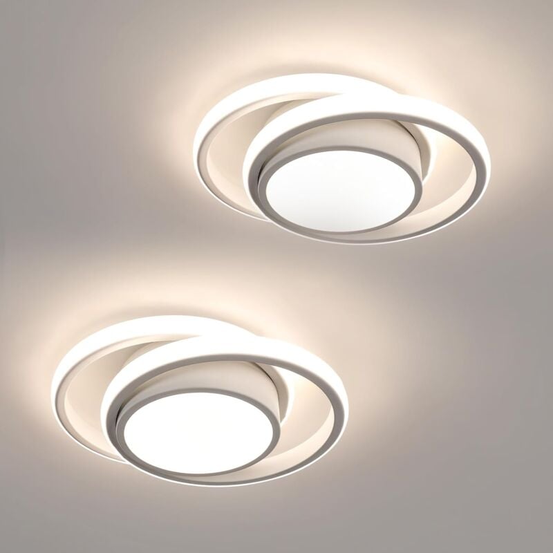 foto del prodotto goeco 2 pezzi plafoniera led rotonda, lampada da soffitto 32w 2350lm, luminaria moderna plafoniera per corridoio camera da letto bagno cucina