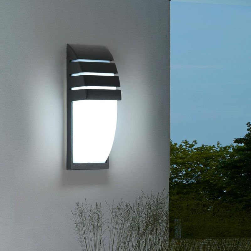 foto del prodotto goeco applique da esterno impermeabile ip65 lampada da parete a led bianco freddo 6000k per ingresso cortile giardino terrazza balcone garage nero
