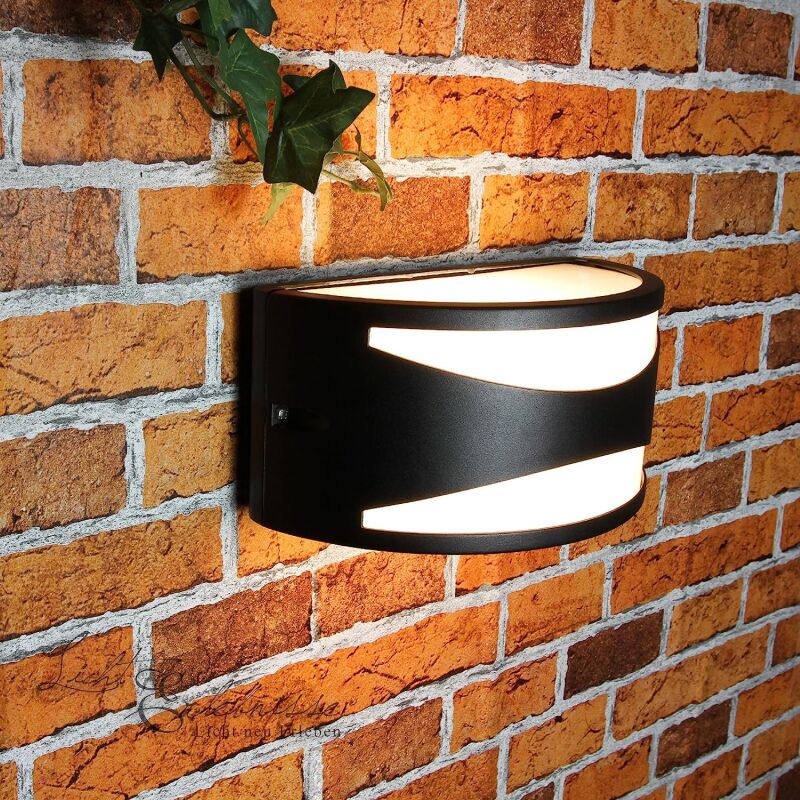 foto del prodotto goeco applique da esterno lampada da parete a led base e27 impermeabile ip65 per ingresso cortile giardino terrazza balcone garage nero
