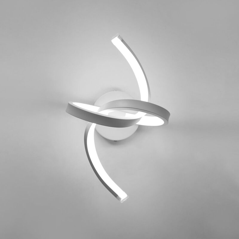 foto del prodotto goeco applique da parete moderna led, 6500k luce bianca fredda personalit lampada da parete ondulata, 19w bianco semplice lampada a muro interna