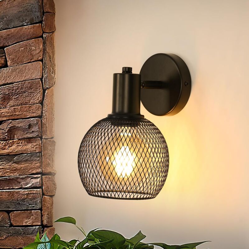foto del prodotto goeco applique murale d interni, lampada da parete dal design retr , lampada da lettura in metallo, lampada da parete per comodino in ferro,