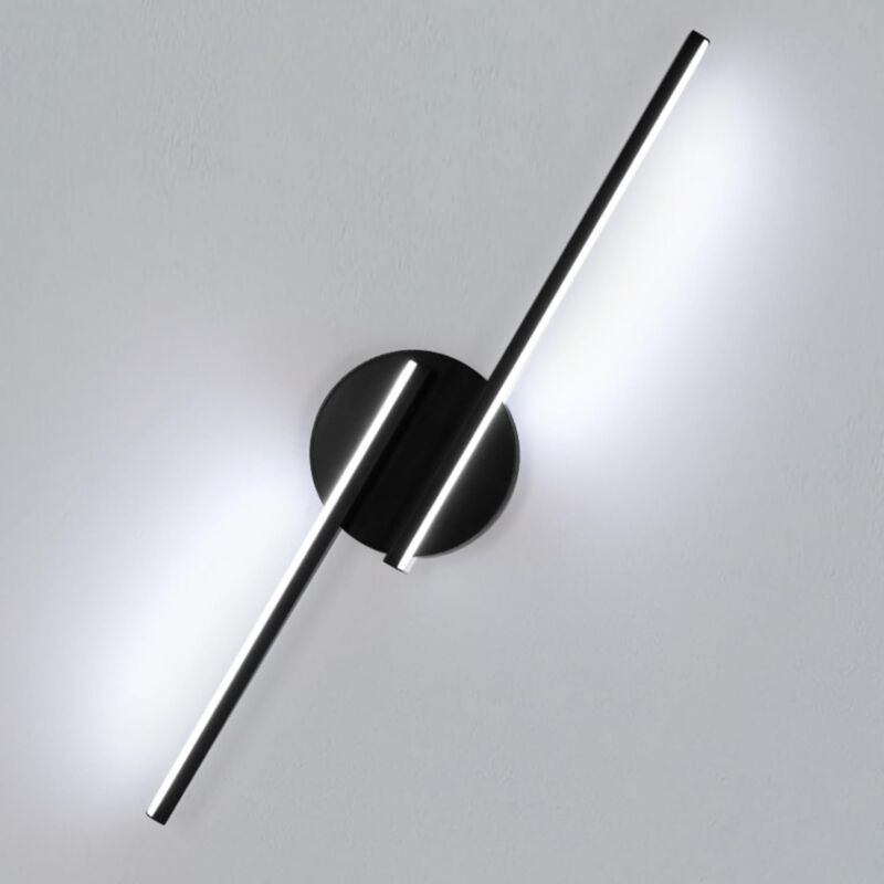 foto del prodotto goeco applique murale interna a led, 22w 2475lm, lampada murale moderna nera, 55cm, lampada da parete a led in acrilico bianco, luce bianca 6500k