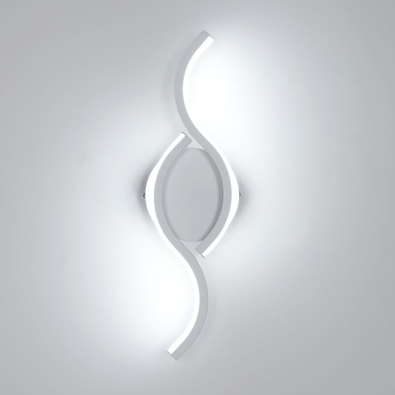 foto del prodotto goeco applique murale interna led, lampada da parete moderna da 12w 1350lm, luce bianca fredda 6500k, luminare murale in alluminio per salotto,