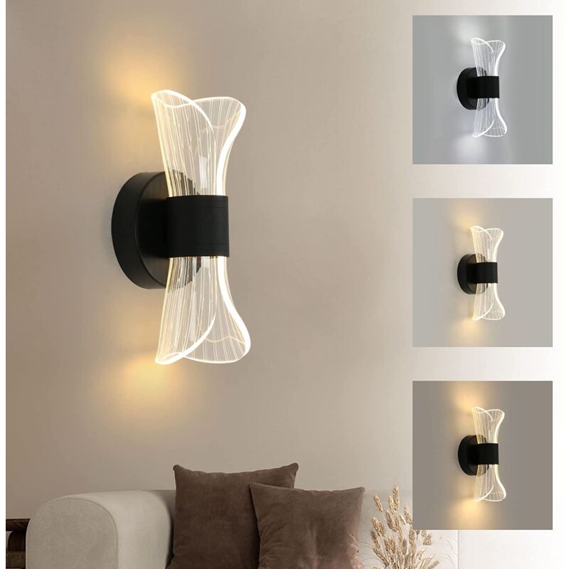 foto del prodotto goeco applique murali led dimmerabile moderno lampada da parete dimmerabile 3000k 4000k 6000k per camere da letto, soggiorni, corridoi e disimpegni